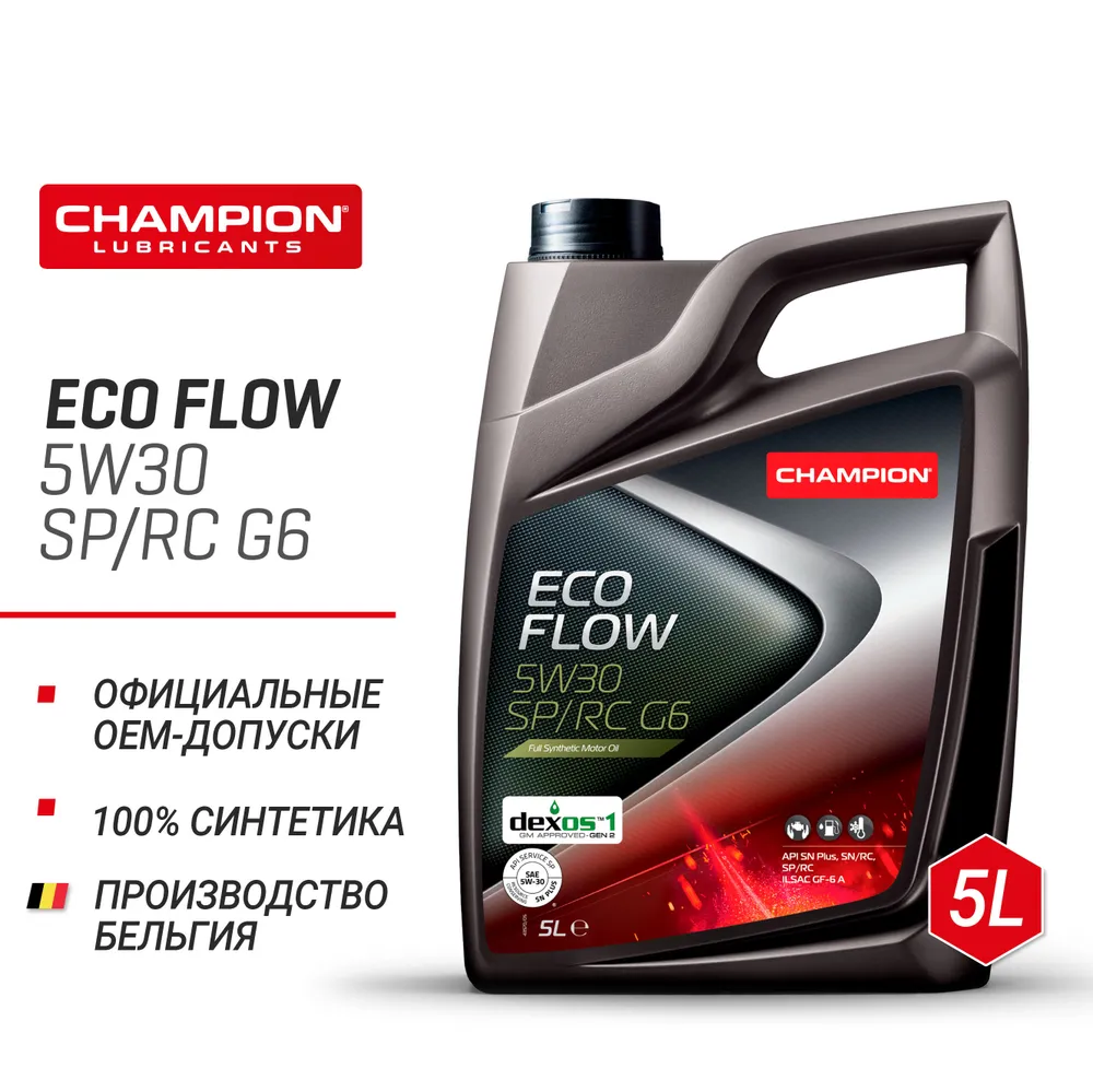 Моторное масло CHAMPION ECO FLOW 5W-30 SP/RC G6 Синтетическое